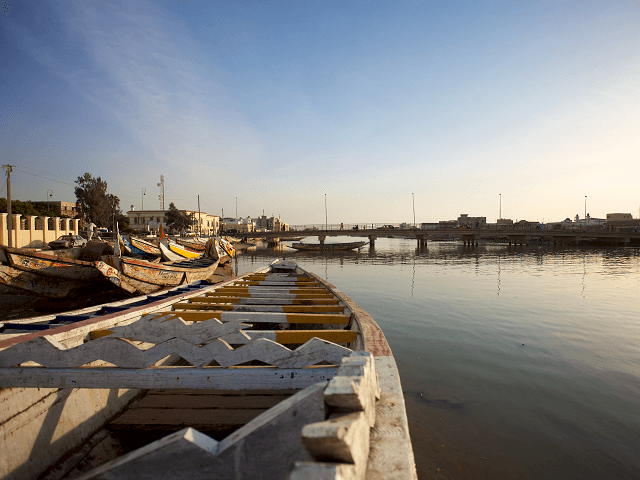 Rybárske lode v Saint Louis, Senegal